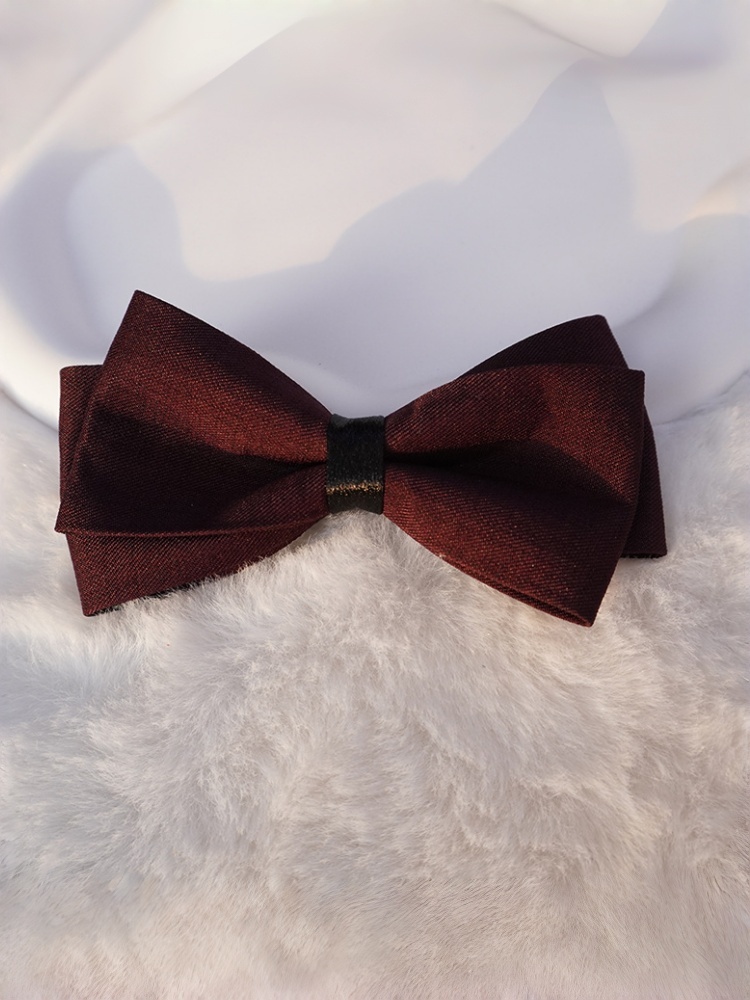 Men'S Formal Wear Bow Ties - Bordo Çift Katmanlı Mat Papyon, İngiliz