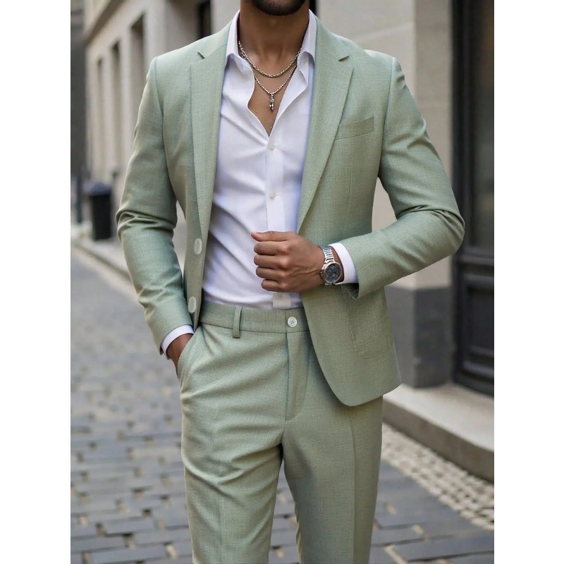 Large Men Formal Wear - İş Adamları İçin Tek Renk Takım