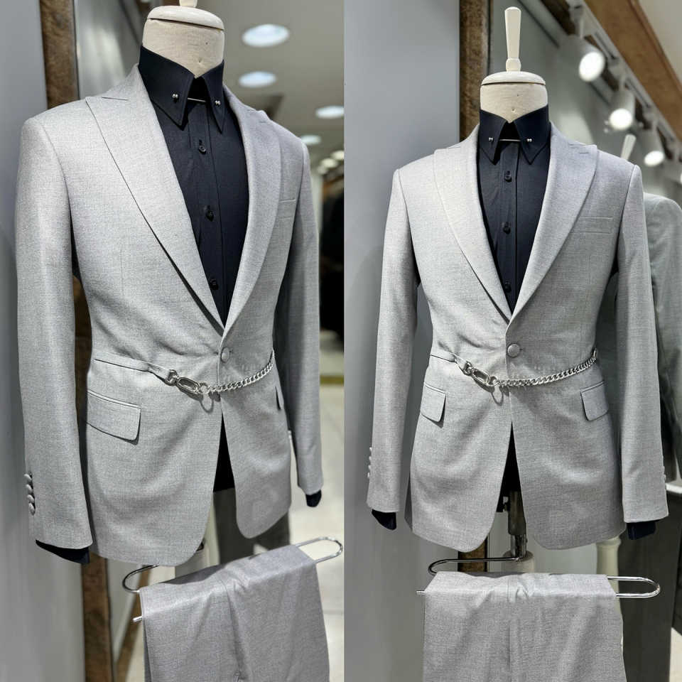 Men'S Formal Wear Belt - Günlük Erkek Takımları 3 Parça Ceket