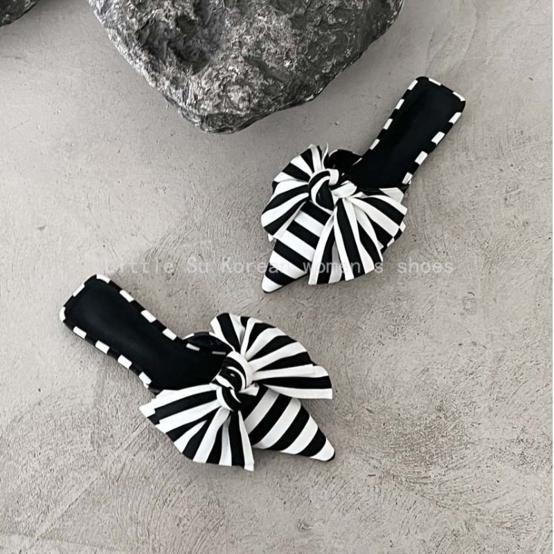 Satin Bow Tie - Lüks Tasarımcı Papyonlu Terlik Kadın Modası