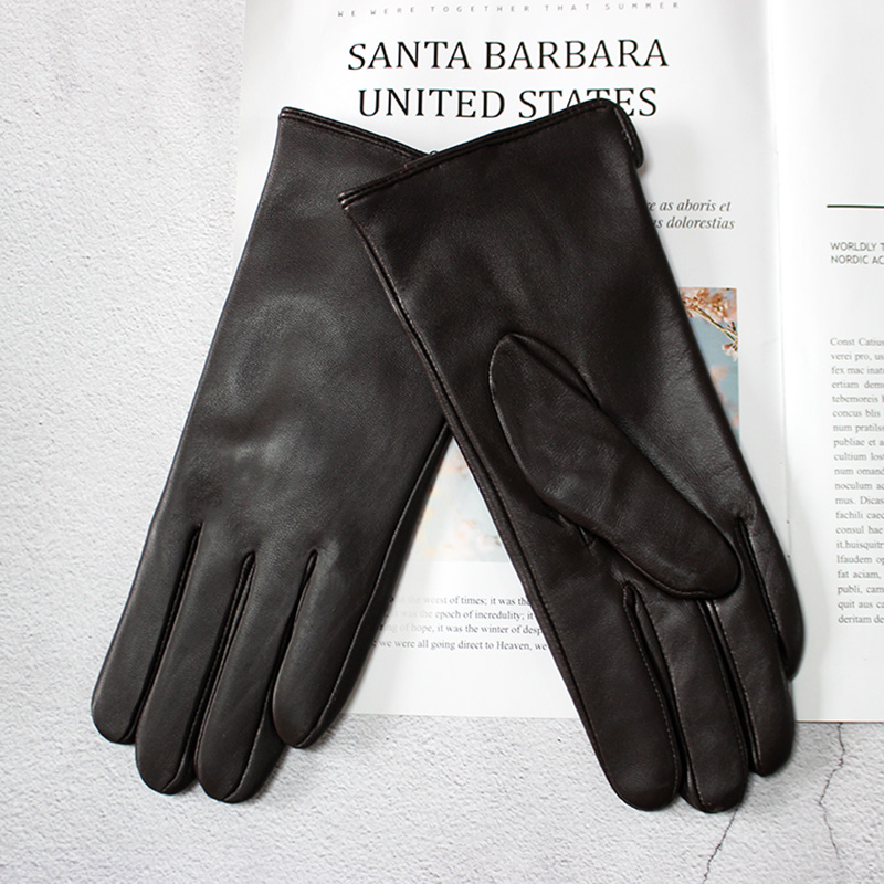 Formal Glove Leather - Klasik Siyah Dar Kesim Deri Eldivenler,