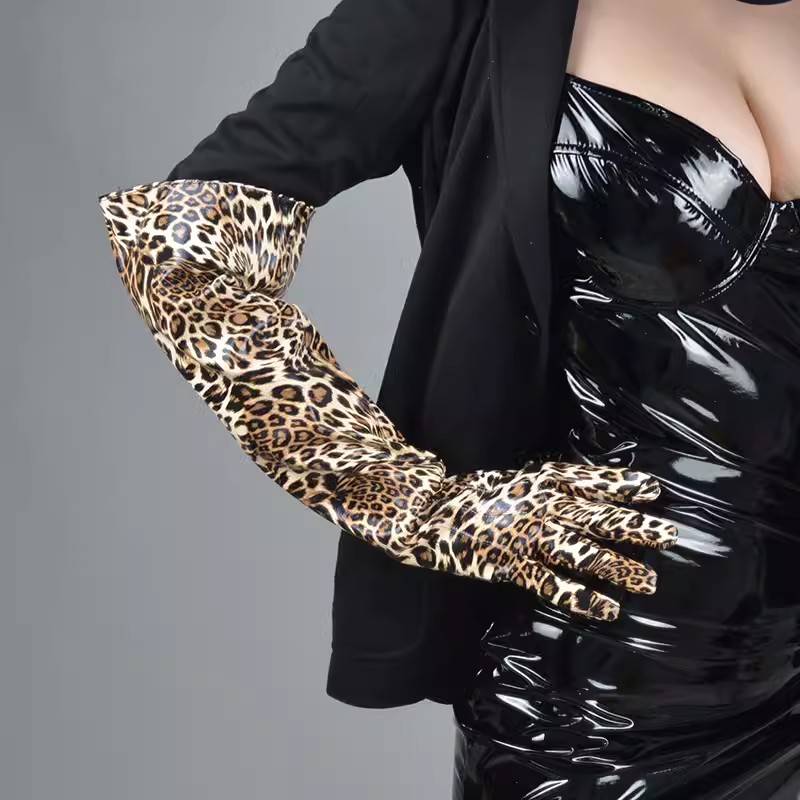 Formal Glove Leather - Kadın Pist Modası Leopar PU Deri