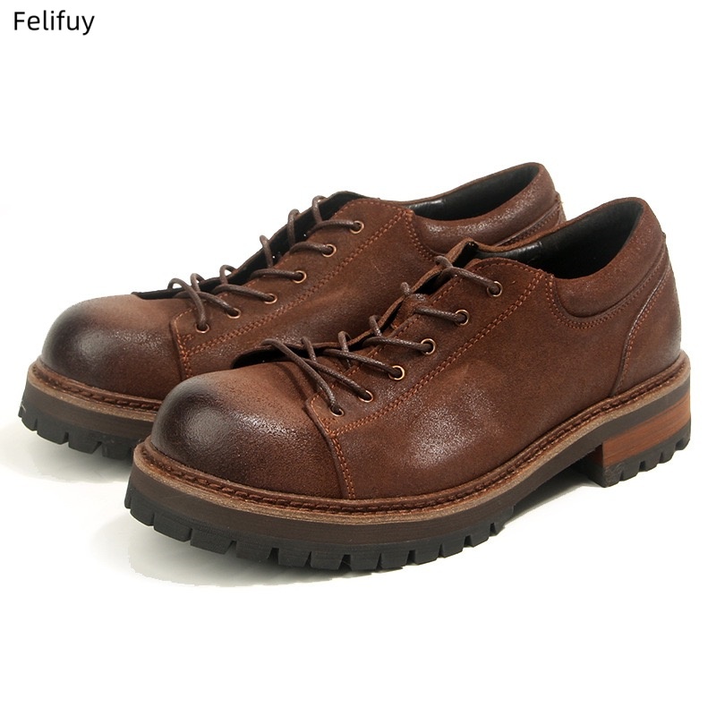 Men'S Formal Wear - Retro Sığır Derisi Erkek Günlük İş