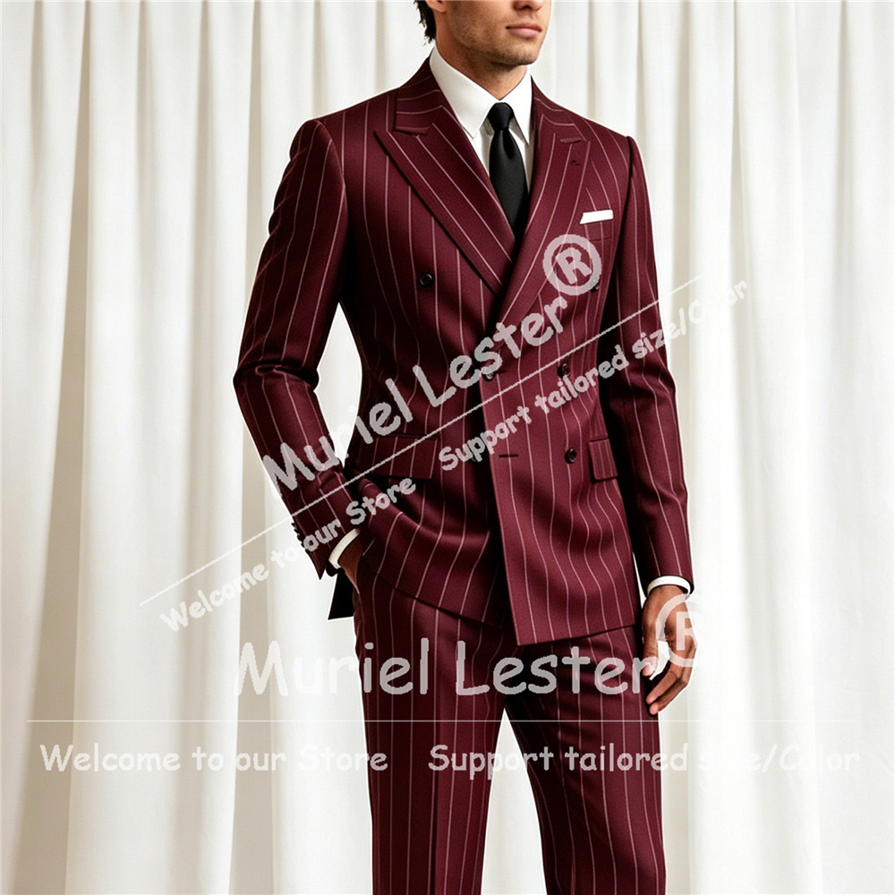 Men'S Formal Wear - Zarif Çizgili Takım Elbise Erkek 2