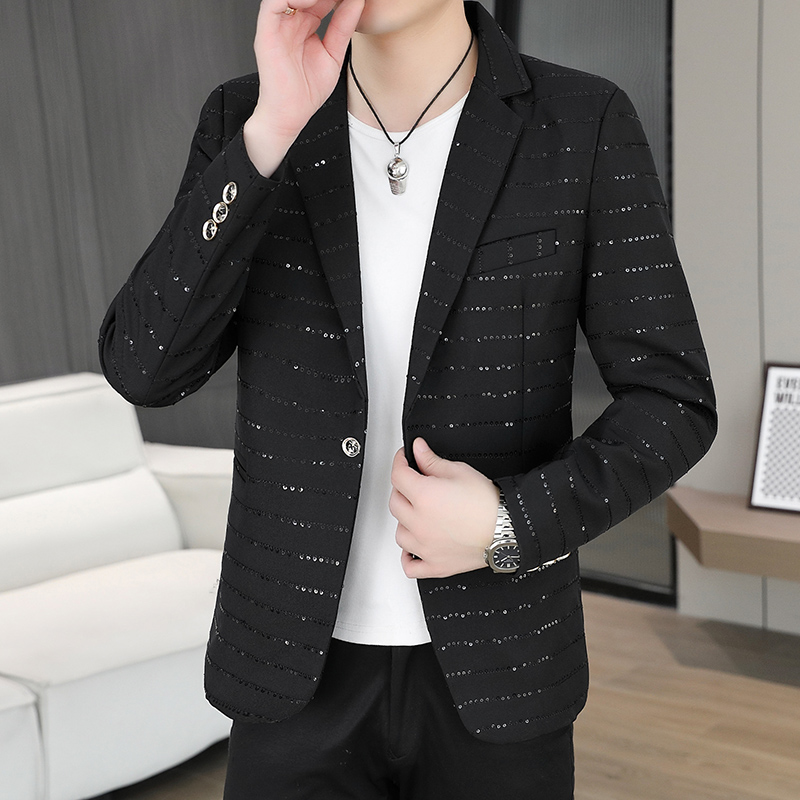 High End Men'S Formal Wear - Blazer Erkek Payetli Lüks Sıcak Elmas