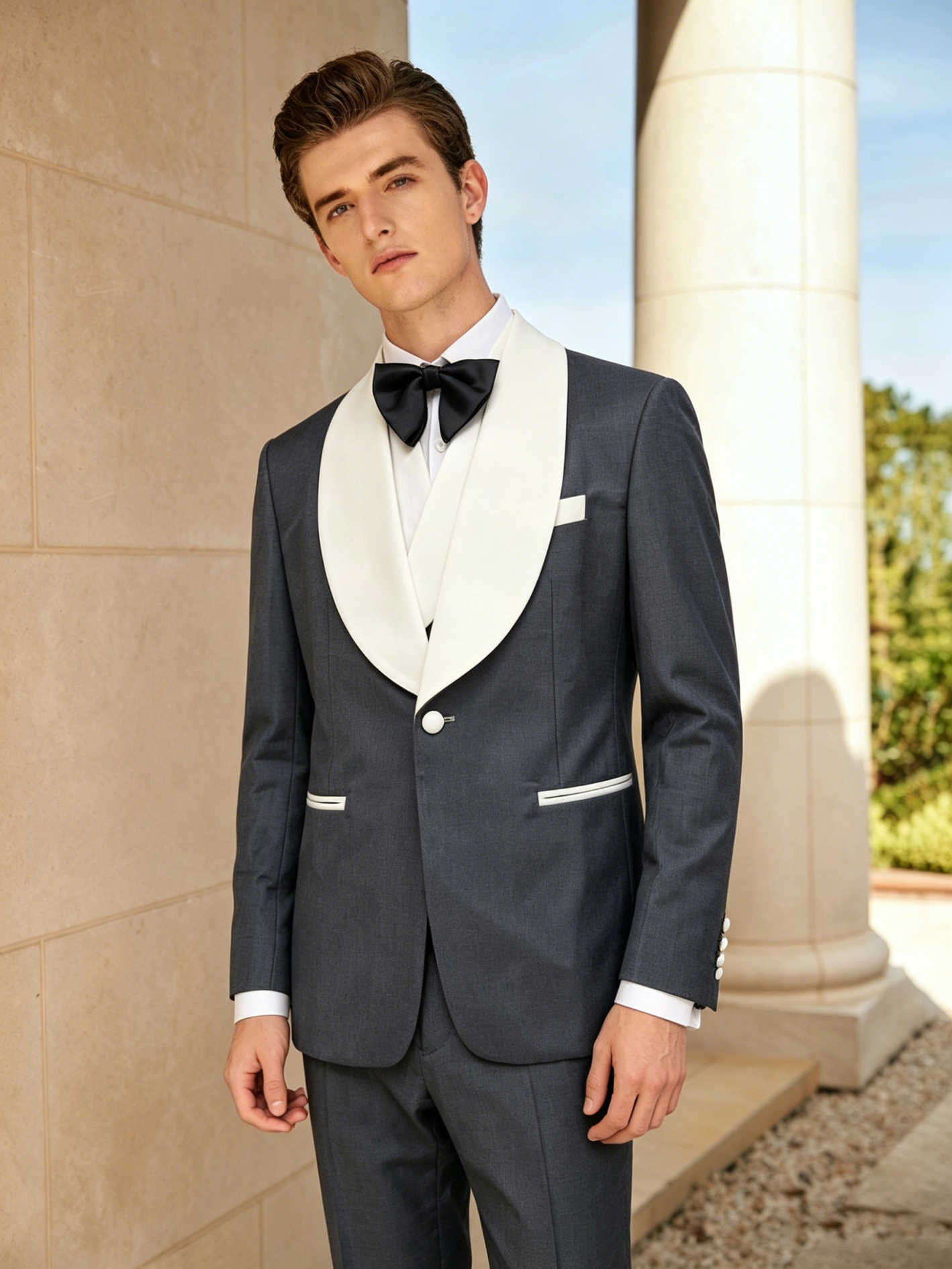 Men'S Formal Wear For Engagement - Yakışıklı Smokin Erkek Takım Elbise Şal