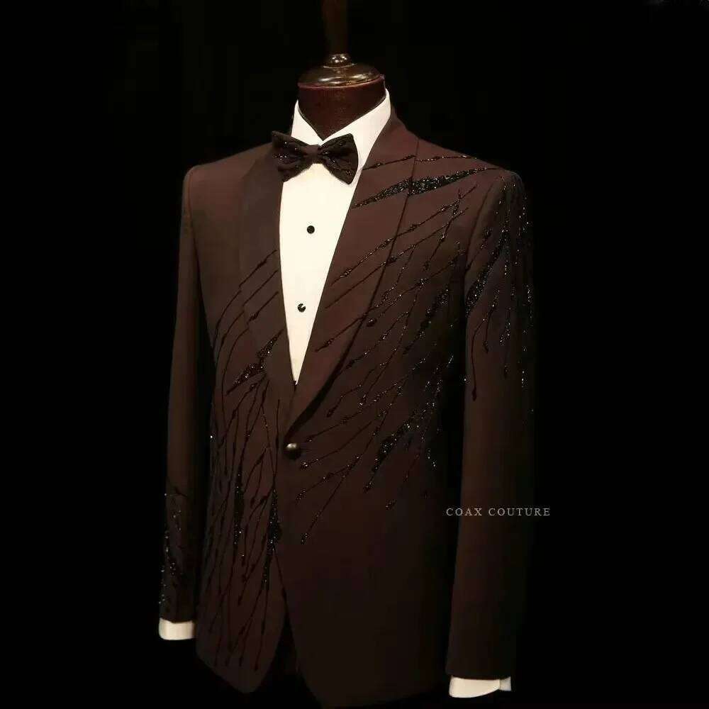 Kahverengi Lüks Resmi Erkek Ta - High End Men'S Formal Wear incelemesi ve fiyatı