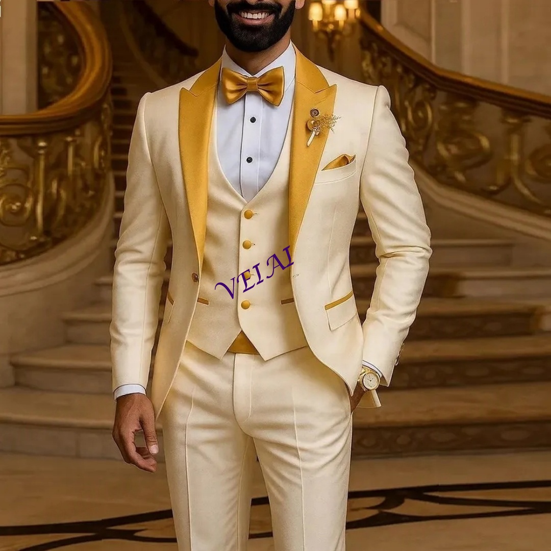 Özel Tasarım Altın Yaka Fildiş - Men Formal Wear Pinterest incelemesi ve fiyatı