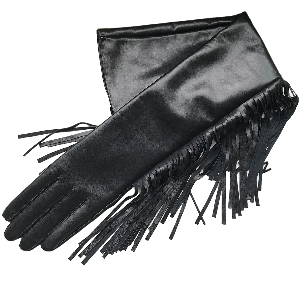 Kadın uzun eldiven Fringe püsk - Formal Glove Leather incelemesi ve fiyatı