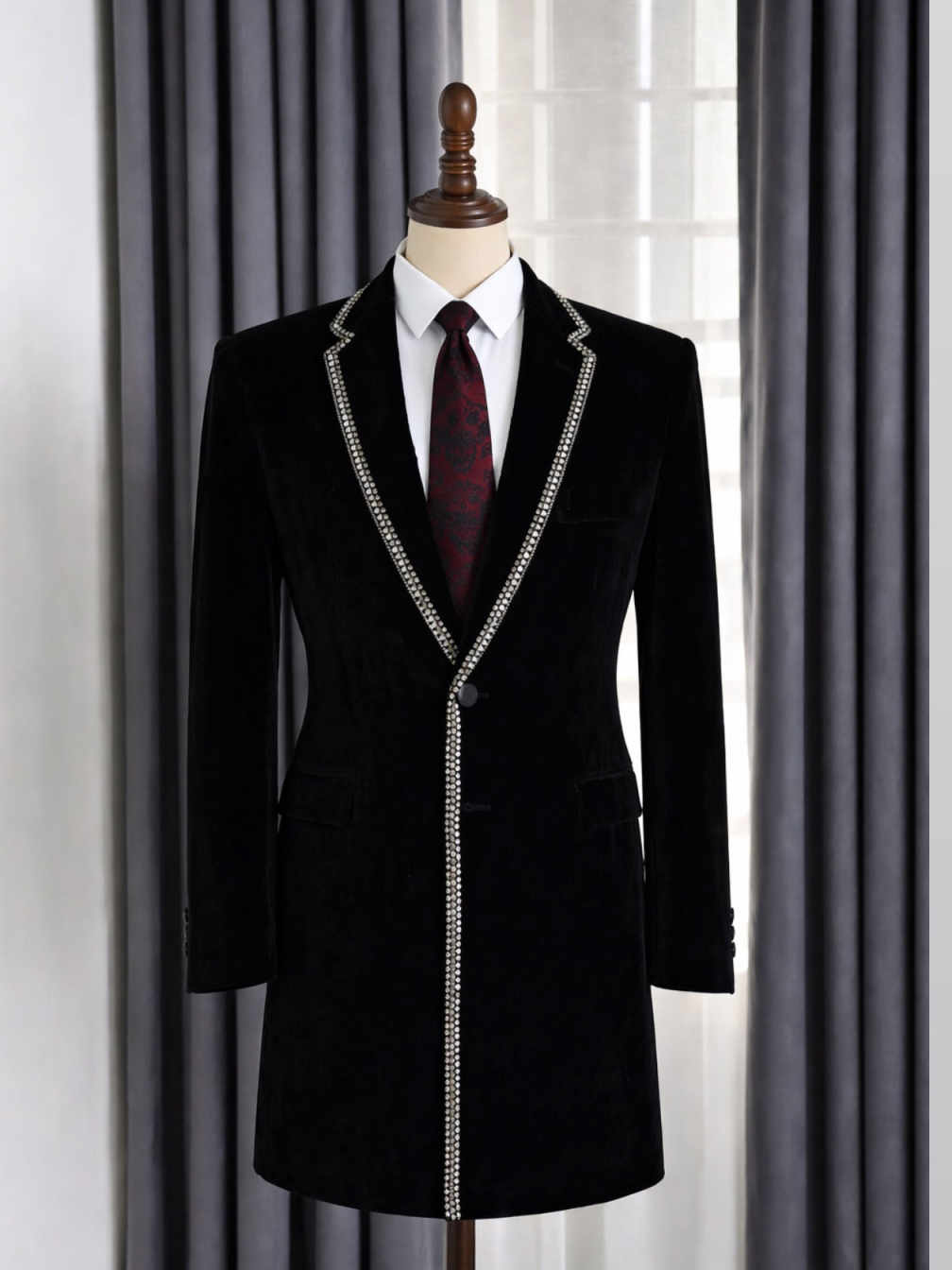 Şık Rhinestone Yaka Detaylı Er - Men'S Formal Evening Wear incelemesi ve fiyatı